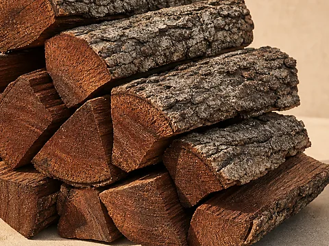 Дубовые дрова естественной сушки — структура древесины и кора